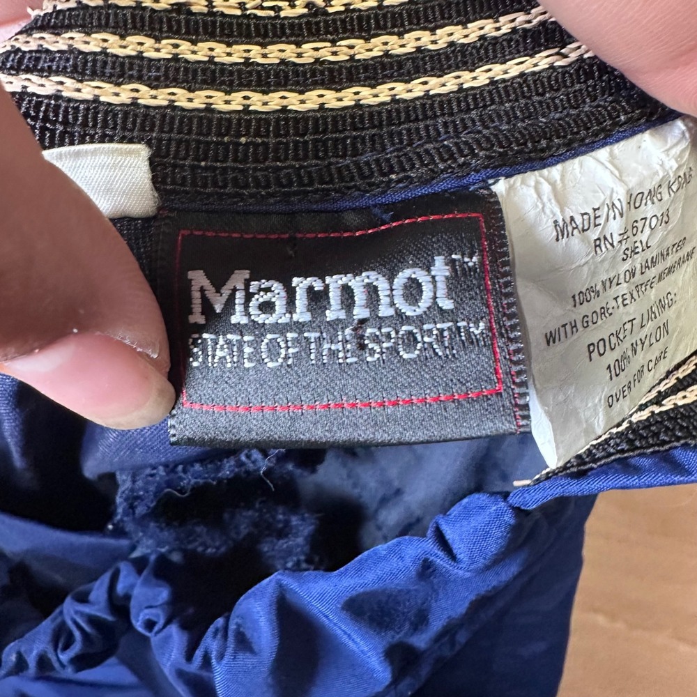 Vintage Marmot State of the Sport Gore-Tex Pants Blue Nylon Shell Mens L 31x31.5 - Picture 5 of 11